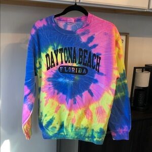 Daytona Beach Florida Tie-Dye Crewneck Sweatshirt - Multicolor